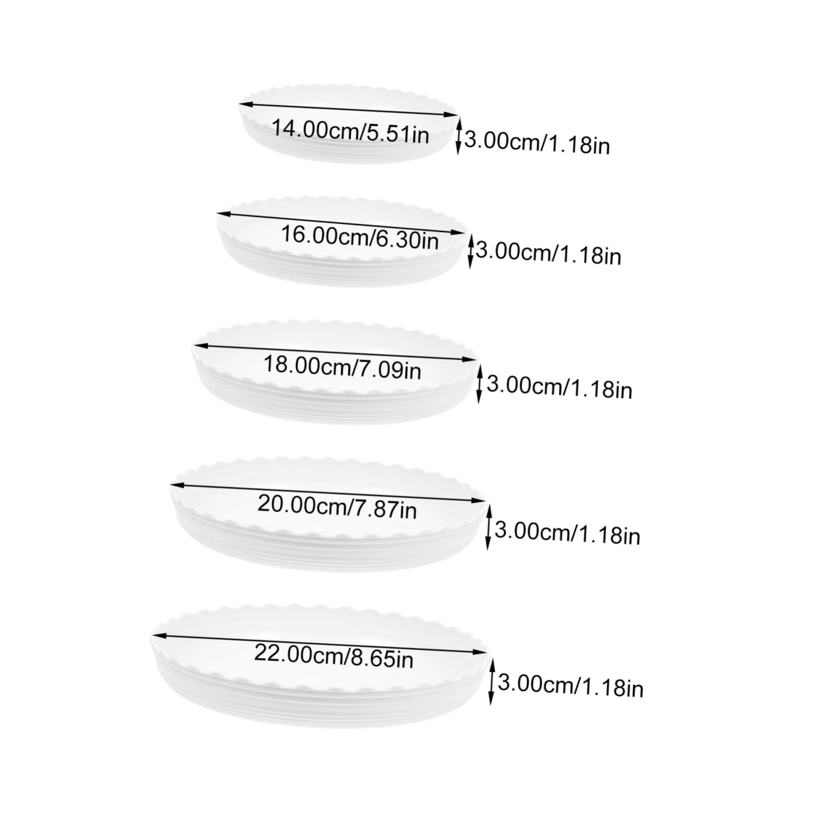UPKOCH Platos para Macetas de Plástico Blanco, 25 Piezas, Base | Mantiene el Área Limpia, Evita que Agua y Tierra Fluyan, Uso Interior y Exterior