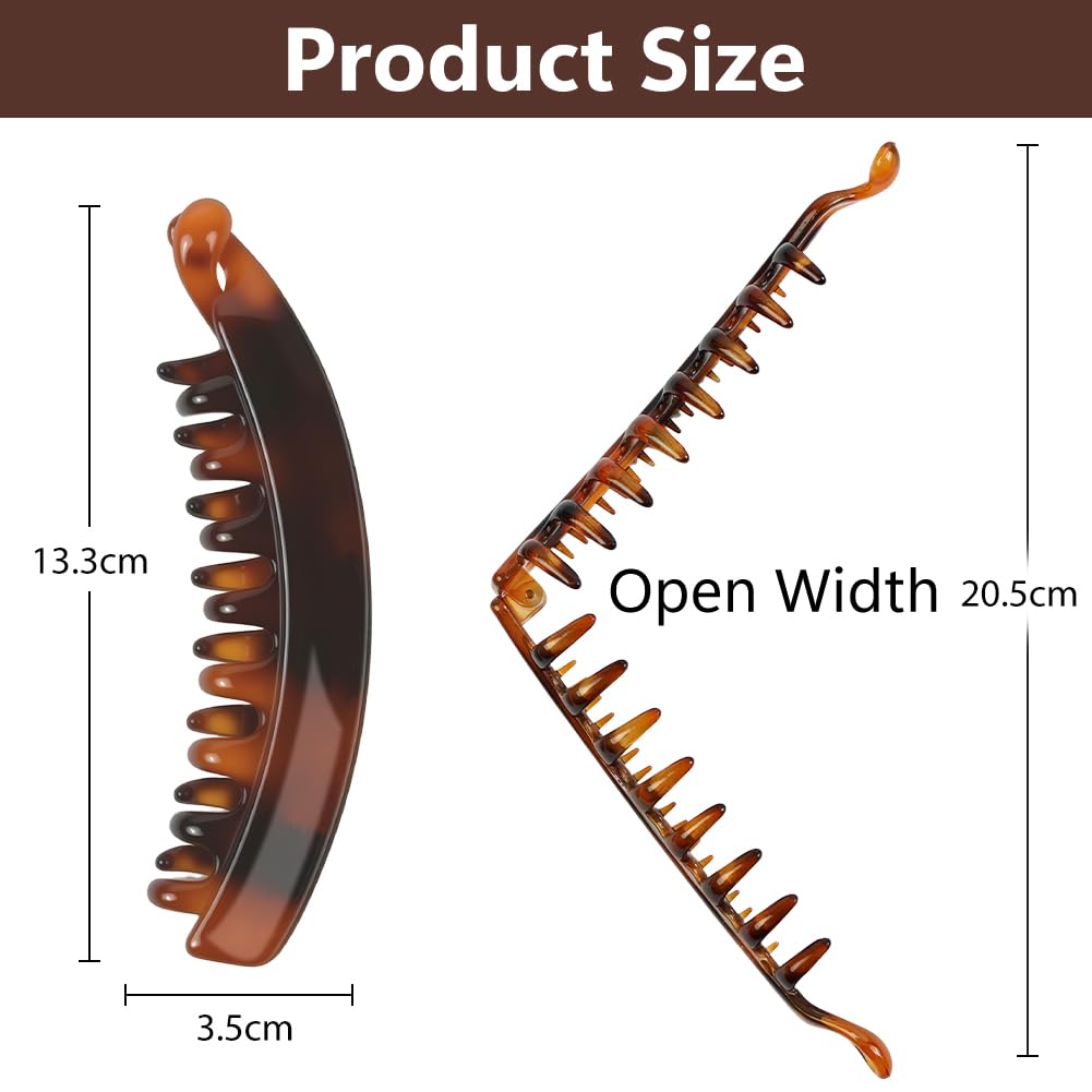 LOPHE Spinki do włosów w kształcie bananów, zestaw 4 sztuk mocnych klipsów bananowych, retro spinki do włosów dla kobiet, mocne spinki do włosów dla kobiet i dziewczyn, zestaw E