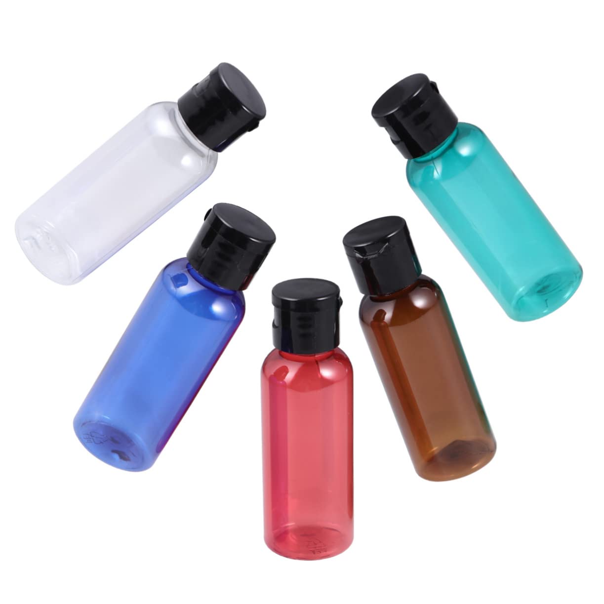 Housoutil 30pezzi Bottiglie Ricaricabili Per Viaggio Contenitori Vuoti Pratici Rosso Verde Marrone Blu e Trasparente Per Gel e Lotion