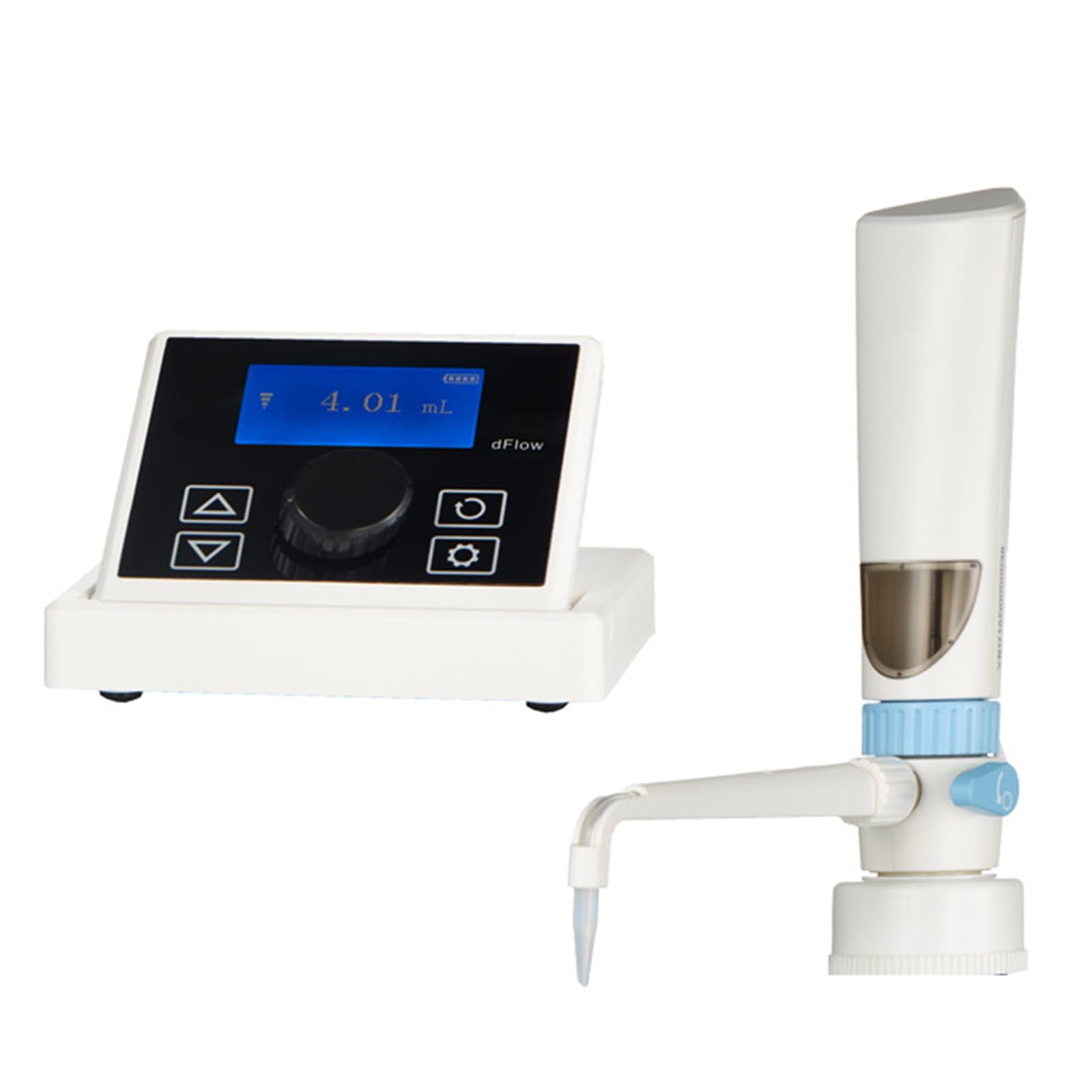 Digitale Flaschenaufsatz-Bürette, Elektronischer Flüssigkeitsspender, Mit LCD-Bildschirm, Bereich 0,01-99,99 Ml, Für Laborgenaue Reagenzienabgabe – Ohne Braune Reagenzienflasche