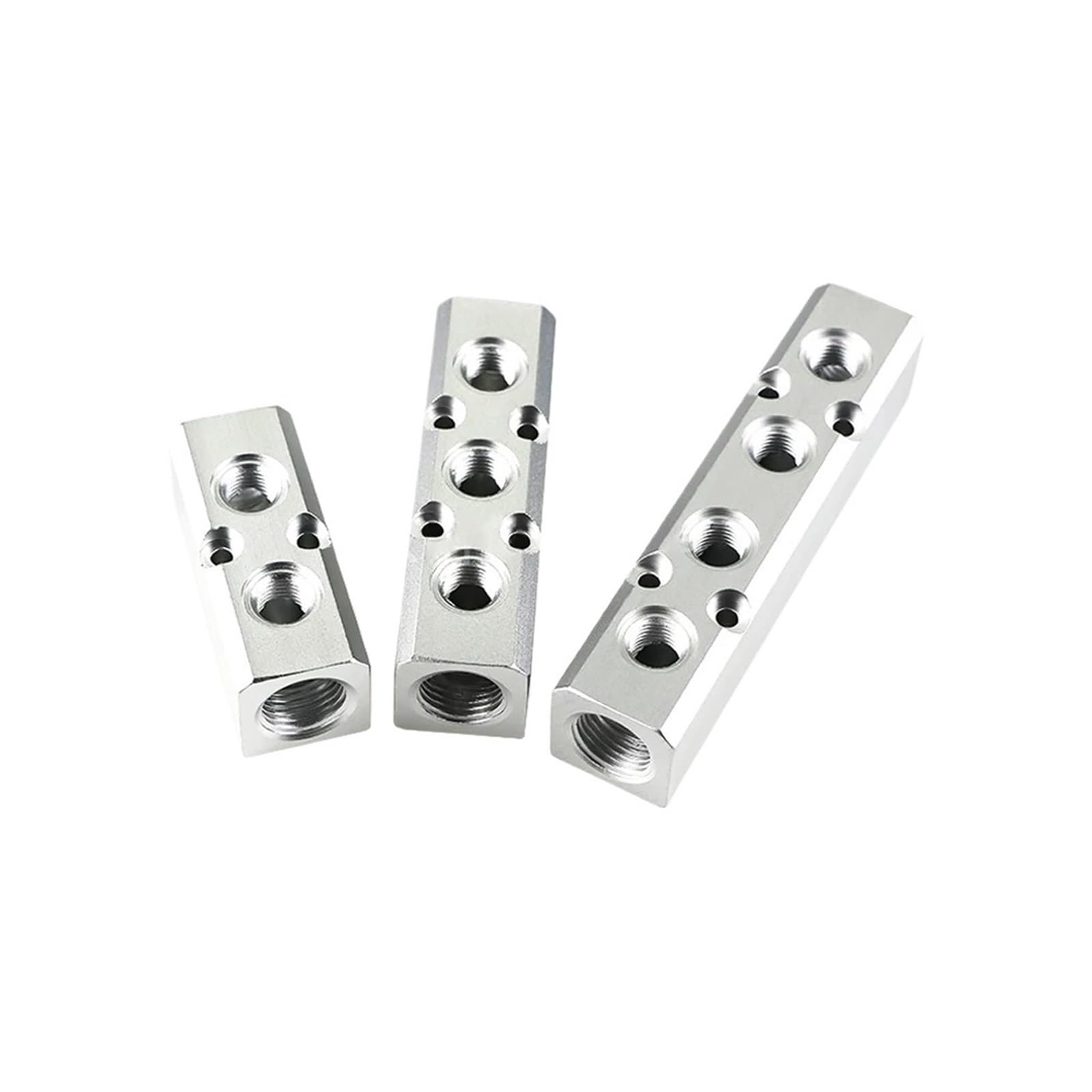 Sistema de lubricación de válvulas Divisor de aluminio, puerto de rosca pt de 1/2 ", 2, 3, 4, 5, 6, 7, 8, 9, 10 vías, conector distribuidor de colector de aire neumático 1/4(SY40 9 Way 11 Port)