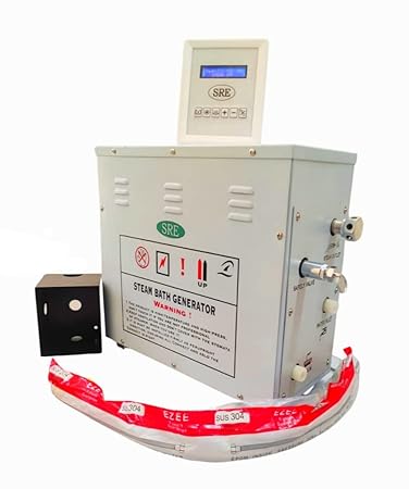 SRE Spa Alpha Series 6kw Steam Generator with Auto Drain Chrome Aroma Steam Outlet, Automatic Timer & Automatic temperature with Digital Control Panel