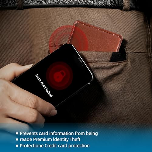 7 Pcs Multicolor RFID Credit Card Sleeves, Luxury Leather Credit Card Cover Protect Cards from Electronic Theft, Debit Card RFID Blocking Sleeves Fit in Purse&Wallet,Birth control pill and condom case4