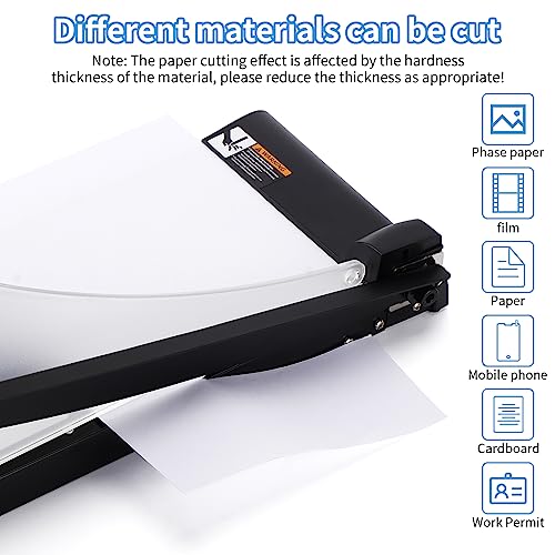 Paper Cutter,Laser Positioning Paper Cutter,Paper Cutter Guillotine with Safety Blade Lock 12” 10 Sheet Capacity, Paper Trimmer with Metal Base Paper Cutting Board for Home, Office,School - Thumbnail 5