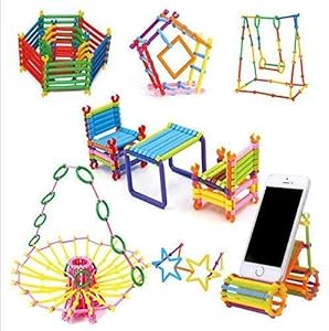 Techhark 225+ Smart DIY Stick Toys Assembly Colorful Straw Educational Building Smart City Blocks for Kids