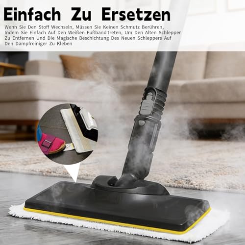 10 Stück Ersatz Mikrofaser Bodentücher Set für Kärcher Dampfreiniger, Mikrofaser Ersatzpads Kompatibel mit EasyFix SC1, SC2, SC3, SC4, SC5 Dampfreiniger(6Bodendüse + 4Handdüsen)