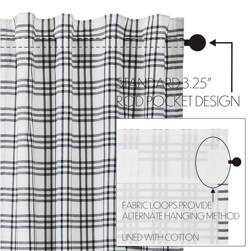VHC-Brands-Sawyer-Mill-Plaid-Prairie-Short-Panel-Black-63x36x18-Set-of-2 VHC Brands Sawyer Mill Plaid Prairie Short Panel Black 63x36x18 Set of 2
