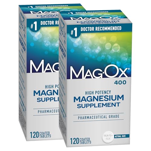 Mag-Ox High Potency Magnesium Supplement Tablets 120 Count Pack of 2