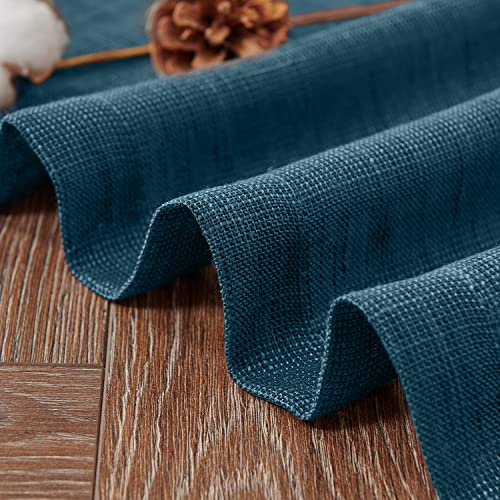 Jinchan Sheer Valance Curtain Linen-Textured Valances For Kitchen Living Room Bedroom Voile Window Valance Light Filtering Farmhouse Country Valance Curtain Rod Pocket 1 Panel 16 Inch Length Navy Blue #TOP7