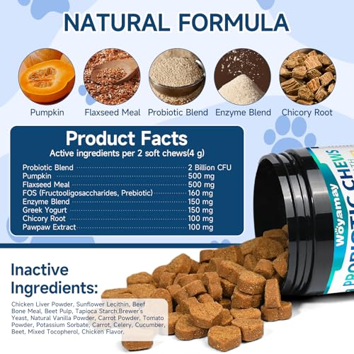 Woyamay Probiotics for Dogs, Dog Probiotics for Gut Support & Overall Wellness, 200 Chicken Flavour Soft Chews, Probiotic Chews for Dogs, Supports Gut Balance|Skin Comfort|Digestive Care for All Dog - Image 6