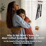 Dog Memorial Gifts for Loss of Dog – Loving Pet Memorial Wind Chimes, Dog Bereavement Gifts with Memorial Poem Gift Cards for The Passing of Dogs and Cats (Midnight Black)