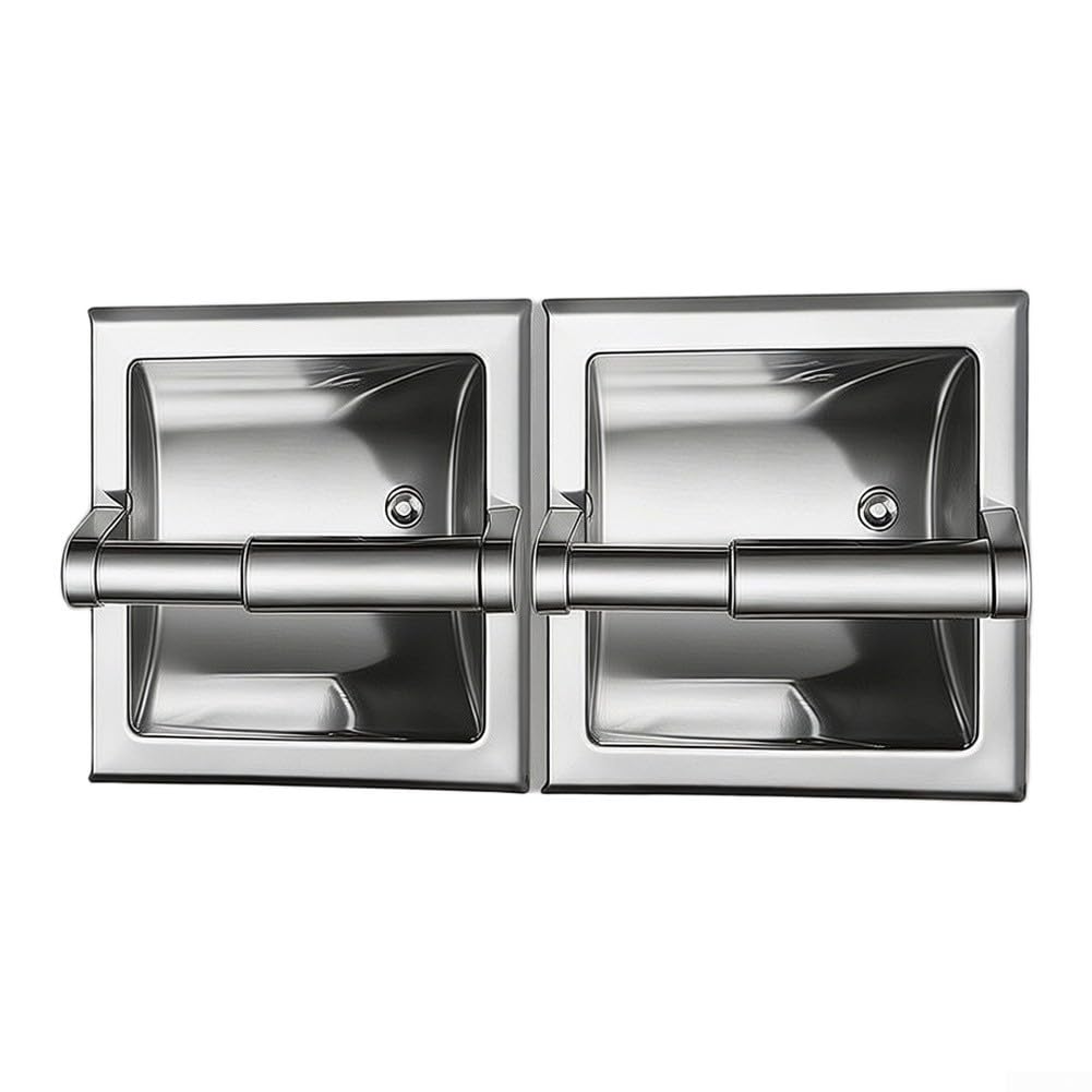 Porte-papier toilette en acier inoxydable Montage mural double