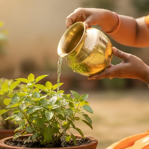 Image of PrettyKrafts 100% Pure Brass Lota /Kalash for Puja (600 ml) | Brass Lota for Pooja | Pital ka Lota for Puja | Kalasam Chembu | Peetal Lota for Puja | Kalash for Karwachauth