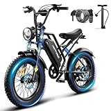 20 * 4" Adult Electric Dirt Bike,48V/18Ah Removable Battery Ebike for Adults 60+ Miles Range Electric Motorcycle,Full Suspension Electric Mountain Bike Dual Disc All Terrain Fat Tire Electric Bike