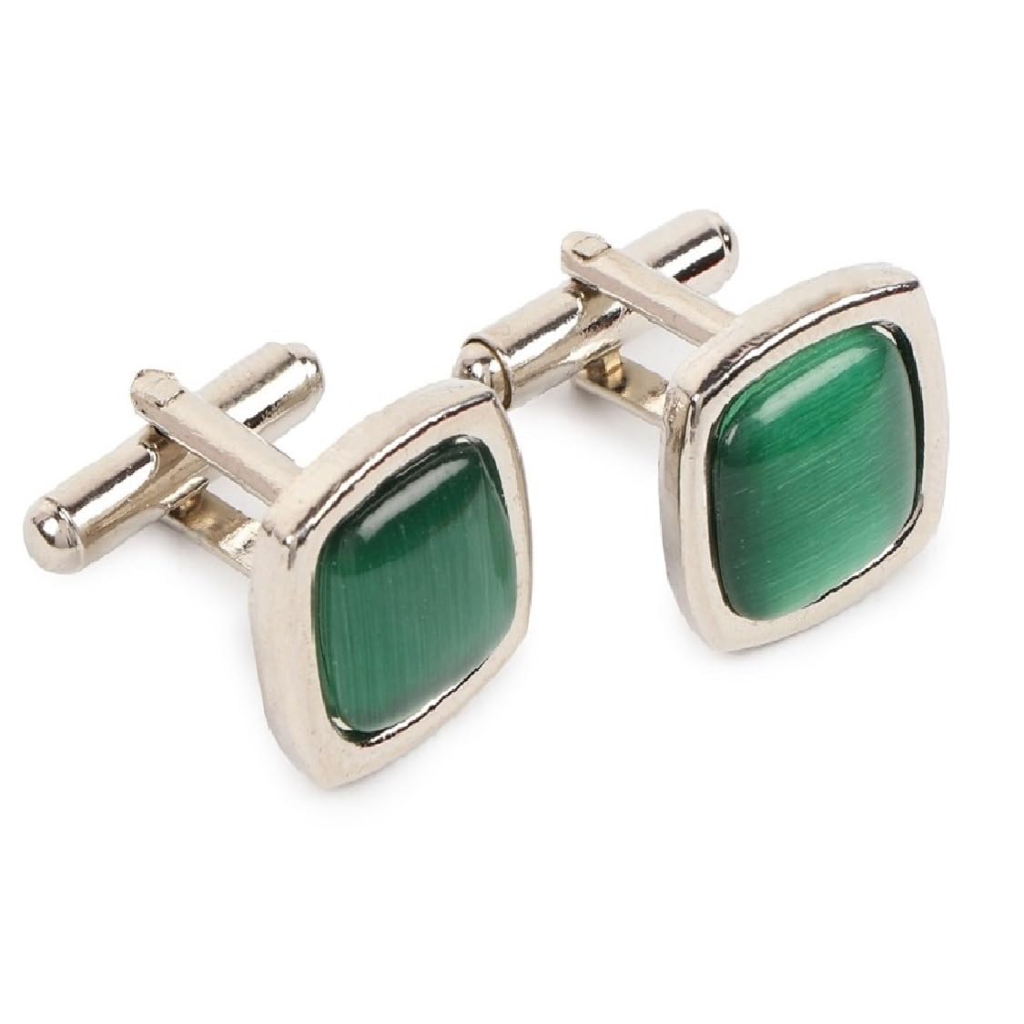 fashmade “where fashion is made” FashMade Green Square Cufflinks for Men | Stainless Steel with American Stone | Anti-Rust Finish | Elegant Box Included | Formal Accessory for Office & Gifting-picture-33