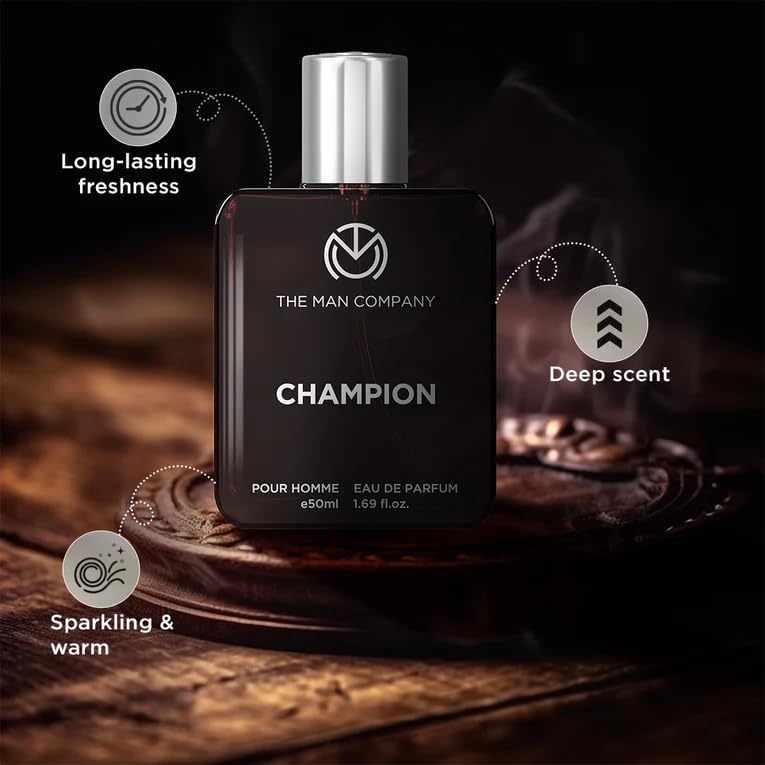 Image of The Man Company Champion Perfume & Deo Combo for Men - Set of 2 | Premium Long-Lasting Fragrance for Him | Valentine gift Set for Boyfriend, Husband