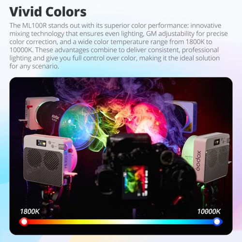 Image of Godox ML100R 110W Godox RGB LED Video Light Kit with 60cm Softbox