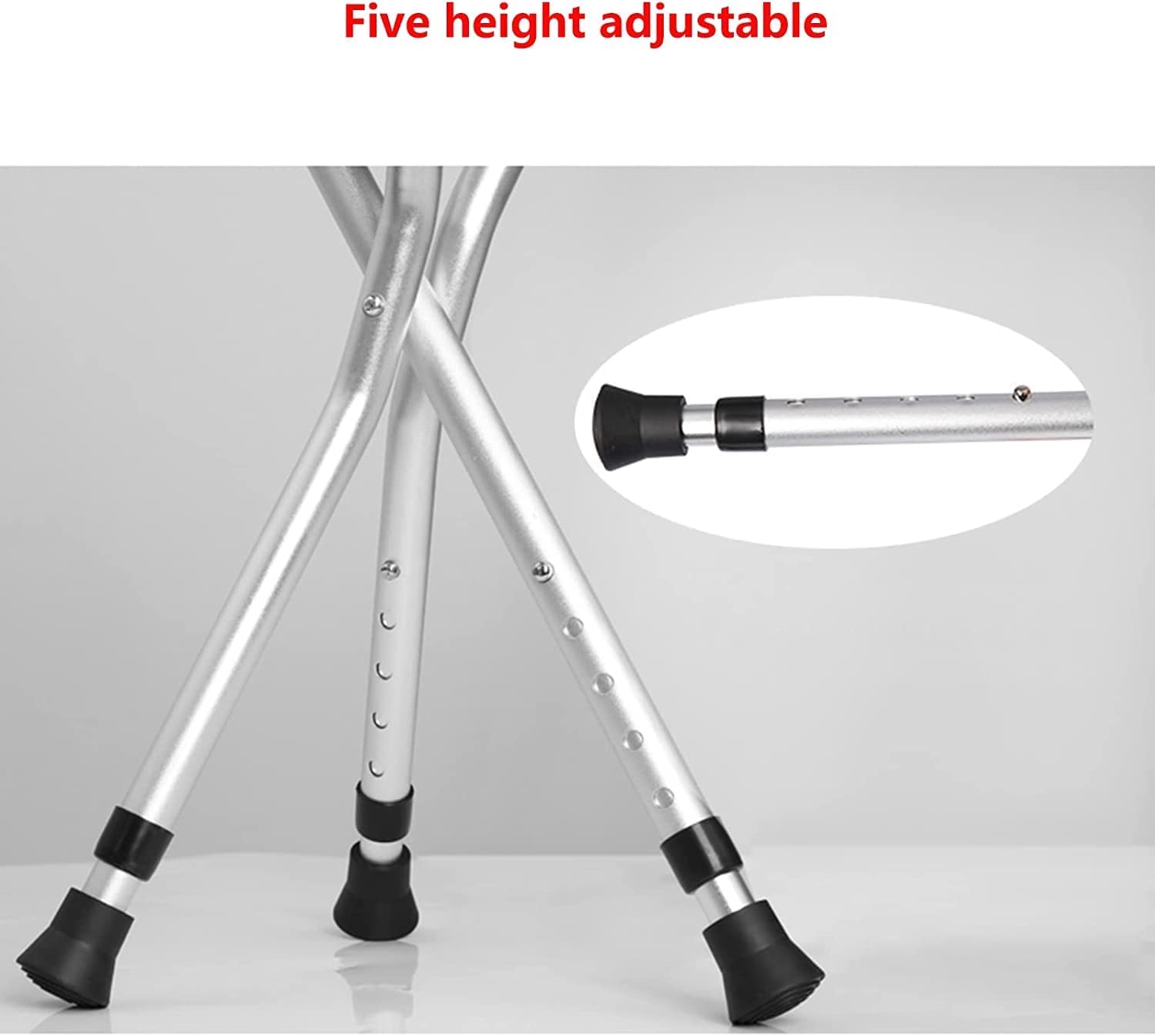 PAASHE Muletas con Asiento, trípode de Aluminio Ligero, Bastones para Caminar, bastón Plegable, Bastones de Ancianos