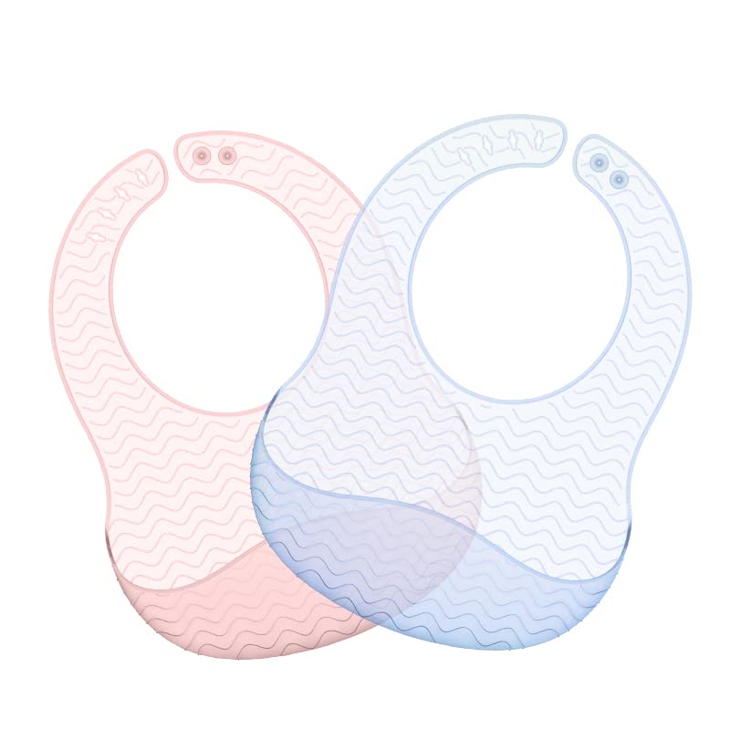 Ultra thin baby Silicone bib, Food Grade Silicone, soft, light, flexible thin and durable. Gentle to baby's skin. compact size.
