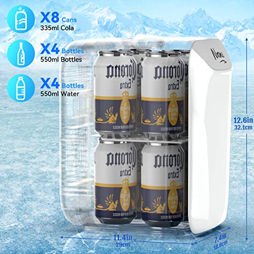 Nxone CRA-6L-A White Mini Fridge,8 Can/6 Liter Small Refrigerator,110Vac/ 12V Dc Portable Thermoelectric Cooler And Warmer Freezer Skincare Desk Little Tiny Fridge thumb #4