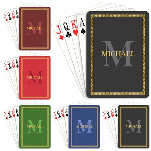Custom Vintage Retro Playing Cards with Monogram and Name Personalized Poker Decks, Anniversary Birthday Gifts for Family Friends, Party Games & Memorable Keepsakes