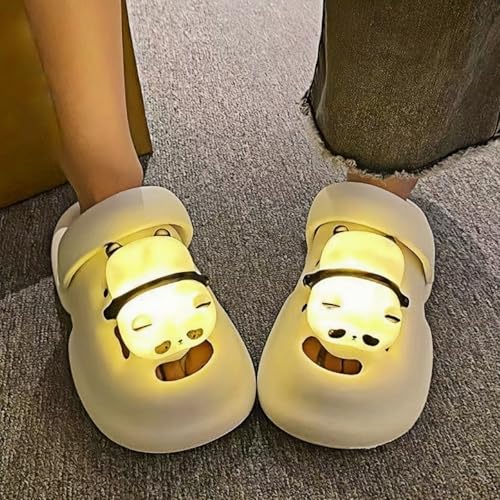 Sandals Women Adorable Panda Slippers with LED Lights Cute Outdoor Slippers Waterproof Versatile4