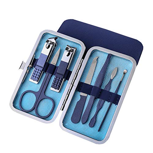 OTMEBPY Manicure Set,N In 1 Ultra Sharp Sturdy Nail Clippers Sets,Manicure Kit for Women,Professional Nail Care Tools for Fingernails & Toenails,Pedicure Kit with Portable Styl (blue 7 in 1)
