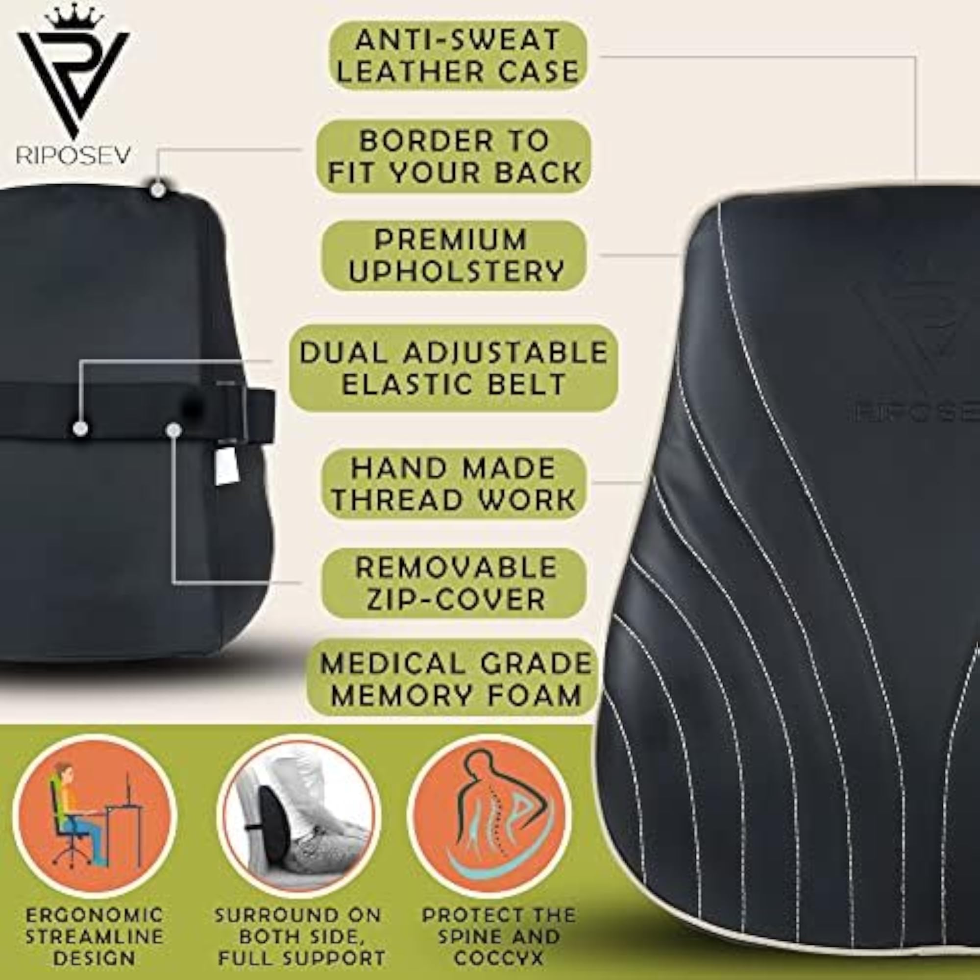 GMV SITMAX Memory Foam Large Backrest Cushion