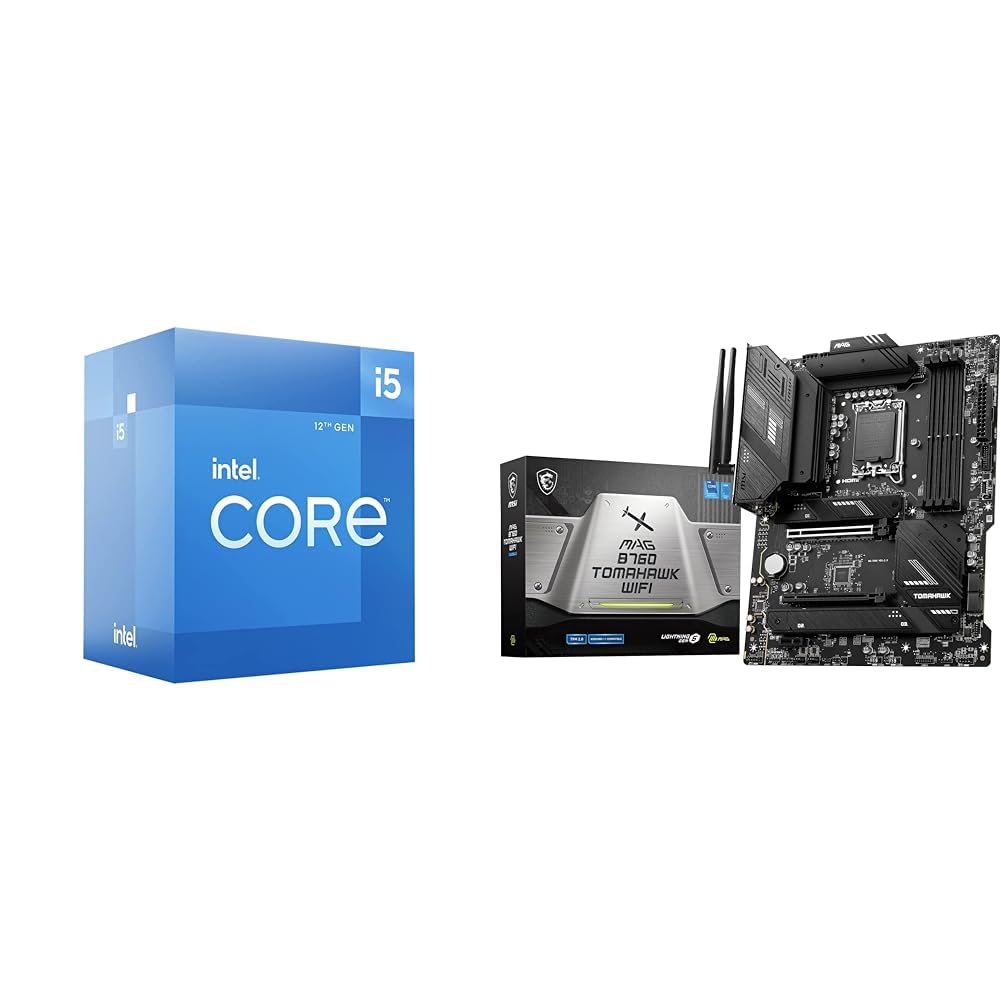 Intel Core i5-12400F Desktop Processor + MSI MAG B760 Tomahawk WiFi Gaming Motherboard
