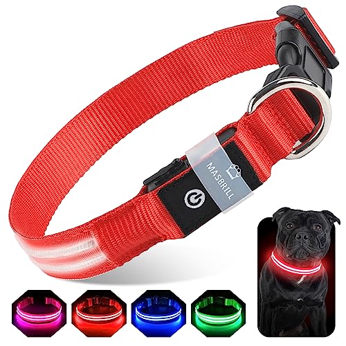 Light up Dog Collar for Night Walking, Rechargeable Waterproof LE...