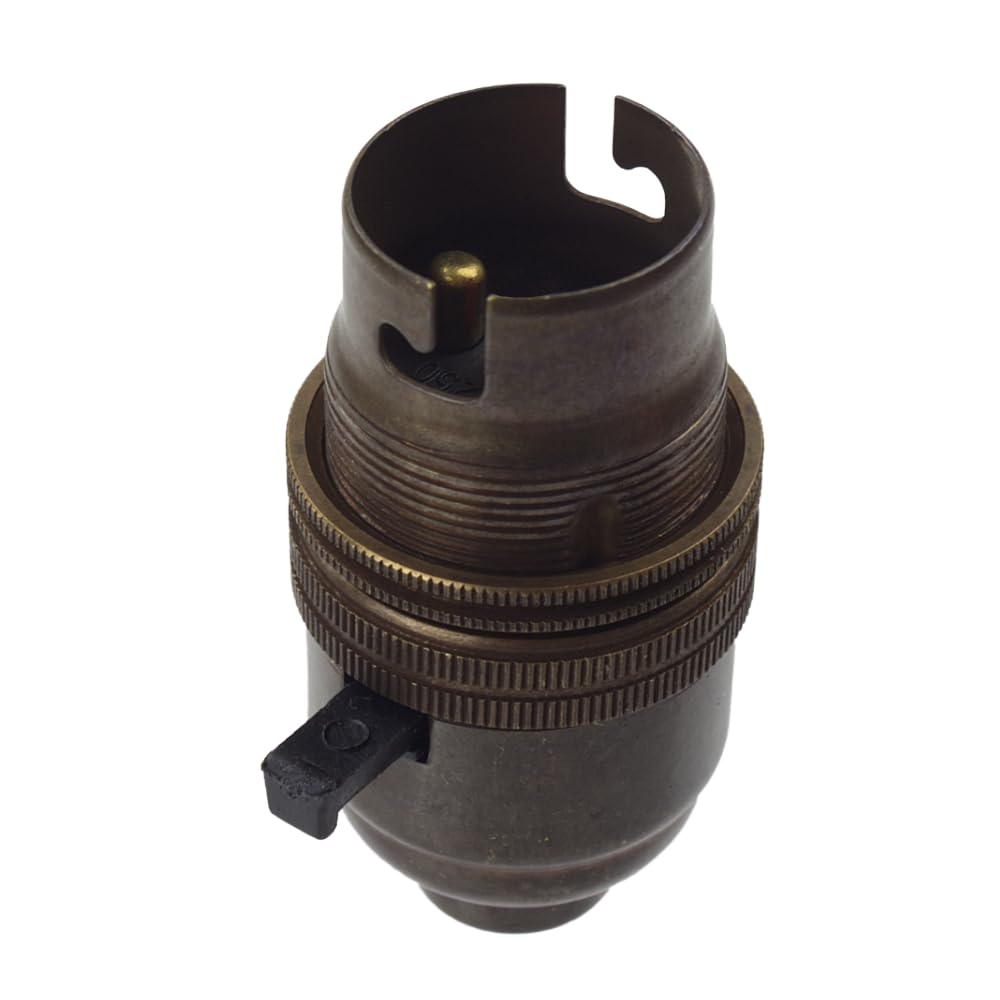 Lamp Holder | BC | B22 | Bayonet Cap Lamp Holder Switched Made in The UK (Old English)