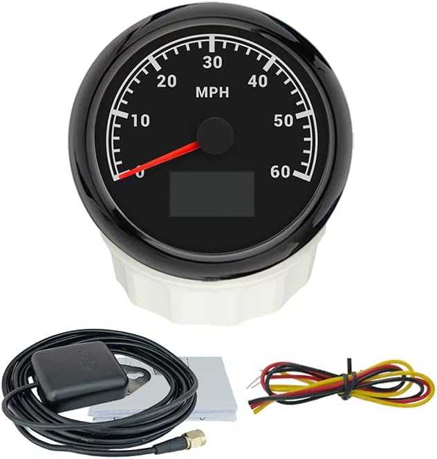 Miniatura 5 de ELING 3.346 in Truck UTV GPS Velocímetro Odómetro 0-60MPH Speedo Gauge con Tripmeter Course Over Ground 12V 24V con 8 colores retroiluminación