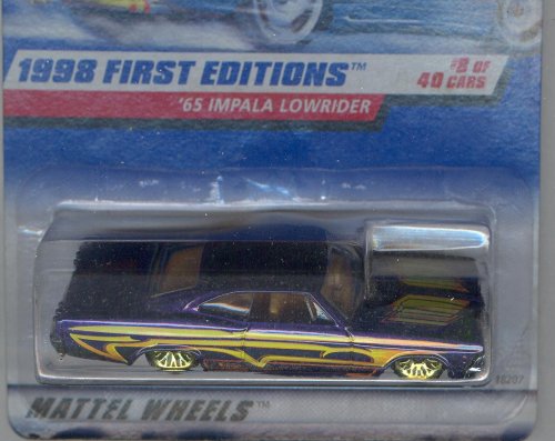 Hot Wheels 1998 FIRST EDITION 635 purple '65 IMPALA LOWRIDER miniatura 2