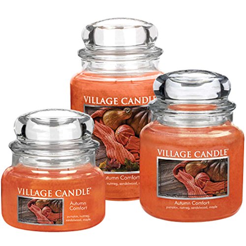 Village Candle Autumn Comfort 26 oz Glass Jar Scented Candle, Large
