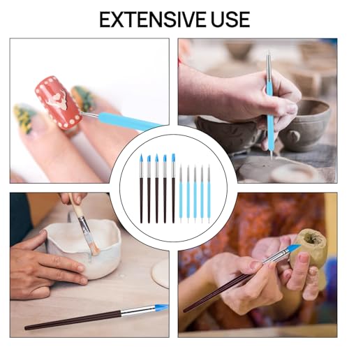 DONOONIS 10 Stück Modellierwerkzeug,Modellierwerkzeug Ton,Ton Werkzeug Set,Töpferwerkzeug Set,Polymer Clay,Modellierwerkzeug Ton,Pottery Clay Tool Für Modellierung Keramik Skulptur.