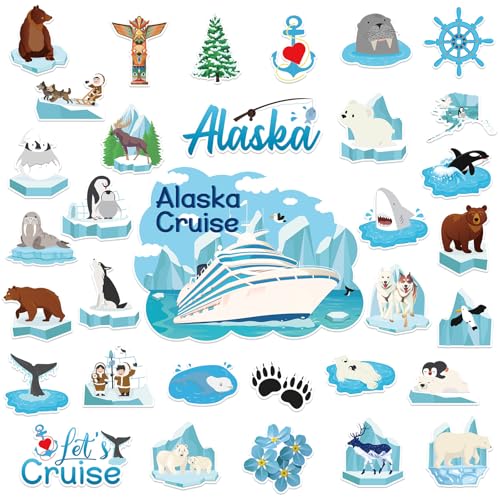 Set 33 Imanes Decorativos Temática Alaska para Refrigerador