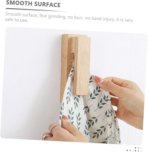 Miniatura 8 de Alipis 2 ganchos de madera maciza para toallas, ganchos para adornos de pared, ganchos autoadhesivos para toallas, toallas de baño, bar, perchas