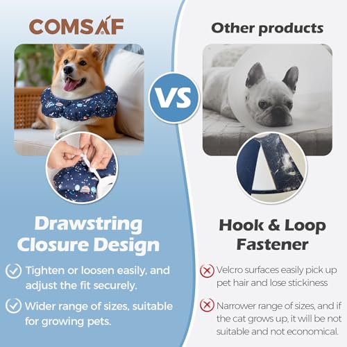 ComSaf Soft Dog Recovery Collar, Protective Adjustable Pet Cone Collar for After Surgery, Comfortable Lightweight Elizabethan Collar for Small Dog Cat Prevent from Licking Wounds, Not Block Vision ComSaf Soft Dog Recovery Collar, Protective Adjustable Pet Cone Collar for After Surgery, Comfortable Lightweight Elizabethan Collar for Small Dog Cat Prevent from Licking Wounds, Not Block Vision