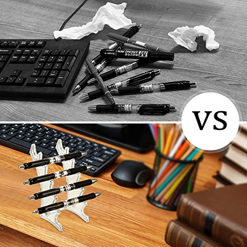 Porte-stylos plastique transparent avec 6 emplacements pour bureau