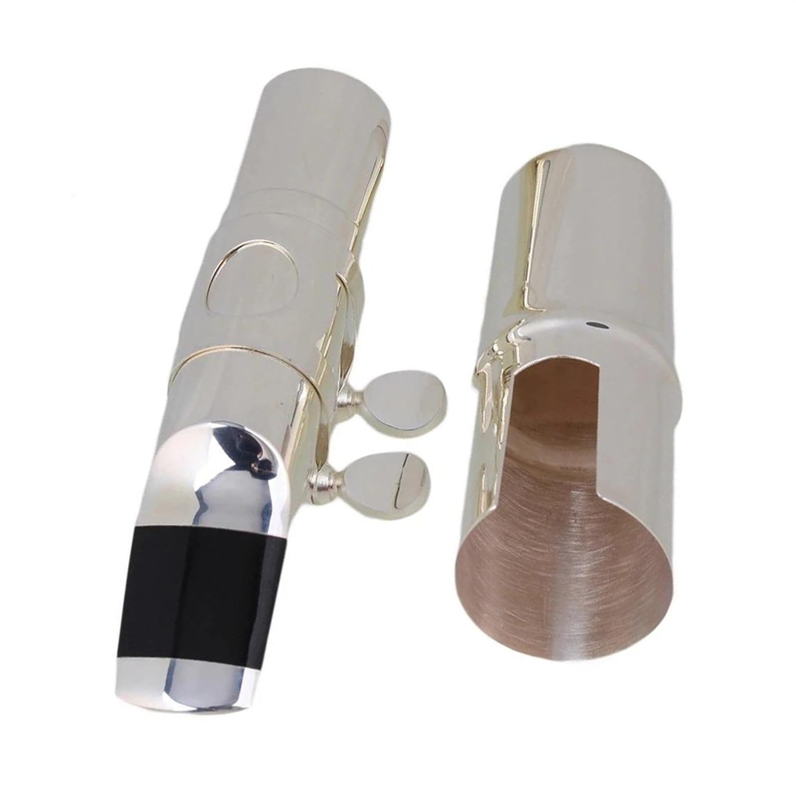 Części do Saksofonu Instrumentów Ustnik Do Saksofonu O Wysokim Tonie Typu B Z Zestawem Klipsów Nasadkowych Instrumenty Saksofonowe Części Ustnika (Color : Silver)
