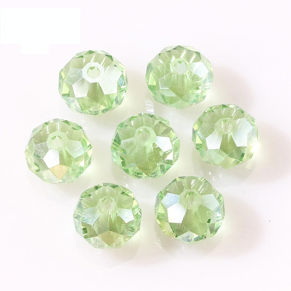 LYVQZPWLRsemillas de vidrio, Cuentas de cristal checas sueltas Rondelle de 4 mm, 6 mm y 8 mm for hacer joyas DIY, cuentas de vidrio facetadas con espaciador de color AB.(Z331AB,8mm)