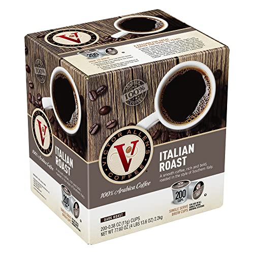 Image of Victor Allen's Coffee Italian Roast, Dark Roast, 200 Count, Single Serve Coffee Pods for Keurig K-Cup Brewers