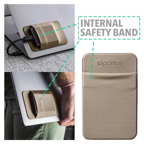 Image of Slipdrive - Portable Hard Drive Case for Laptop - Solid State Drive - Reusable Adhesive - Carrying Case for 5 inch x 3.2 inch External Hard Drive - Travel Case