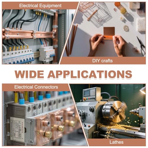 Barres plates en cuivre massif C110 pour électricité conductrice et modélisme de précision