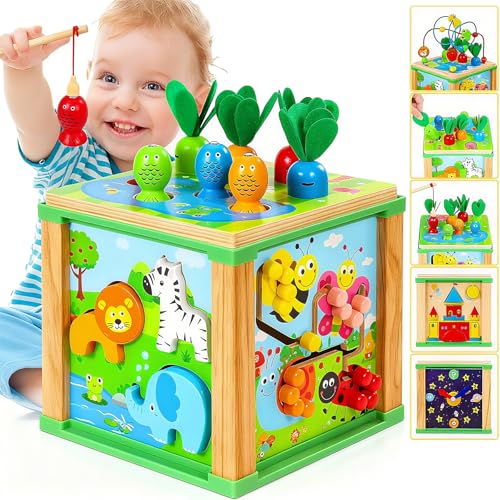 Jojoin Cubo Montessori Multiattivita - Giochi Bambini in Legno Educativi, Gioco Regalo Bimba 1 2 Anno