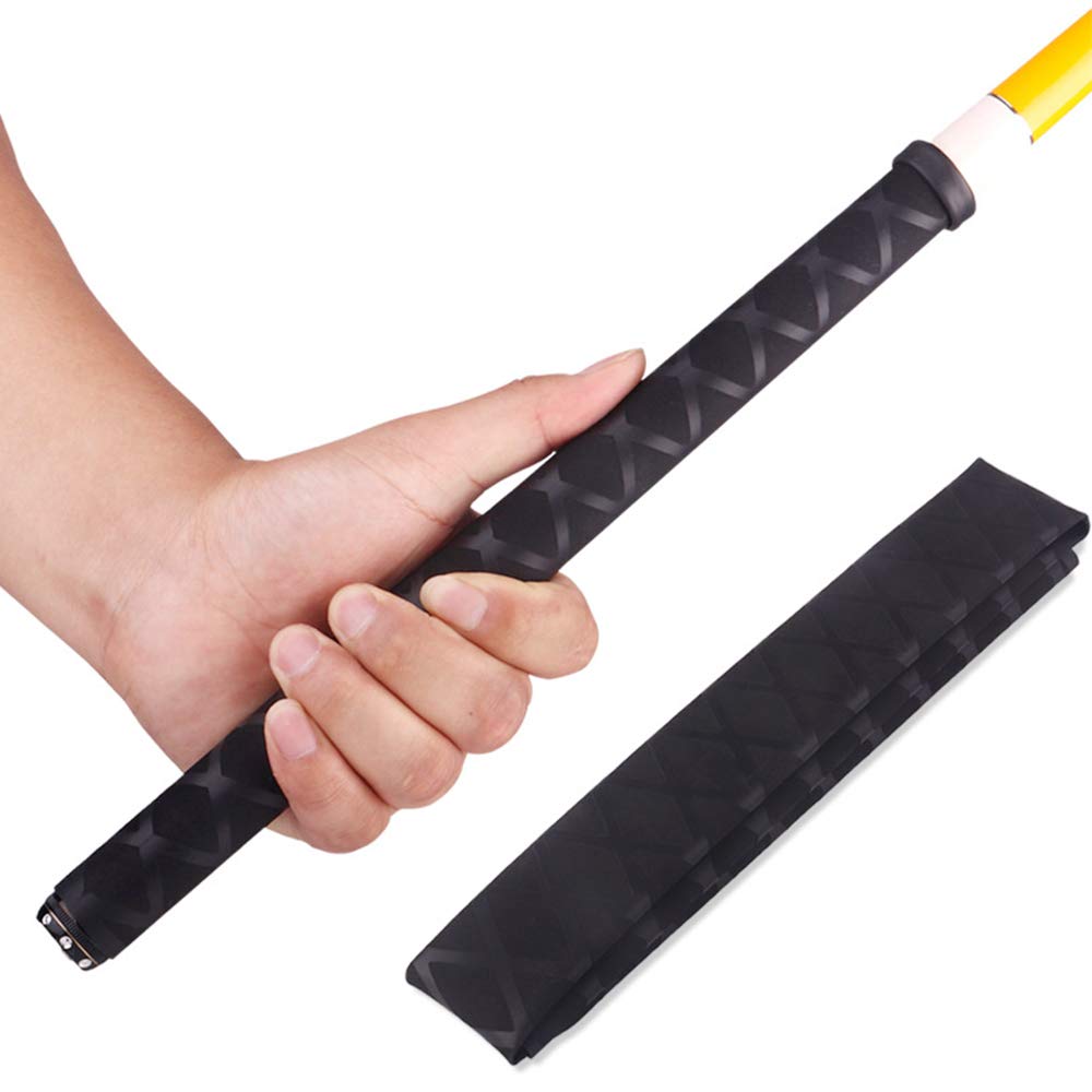 Tubo Termorretráctil Antideslizamiento Fundas Cinta Adhesiva Raqueta Calor Encoger Agarres Antideslizantes para Raquetas de Tenis y Caña de Pescar (Negro, 3,5 x 100 cm)