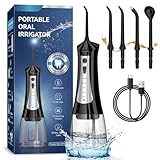 ZDMATHE Family Cordless Water Flosser - 300mL Oral Irrigator with 5 Modes, 4 Tips, IPX7 Waterproof Rechargeable Teeth Cleaner for Braces, Kids & Travel