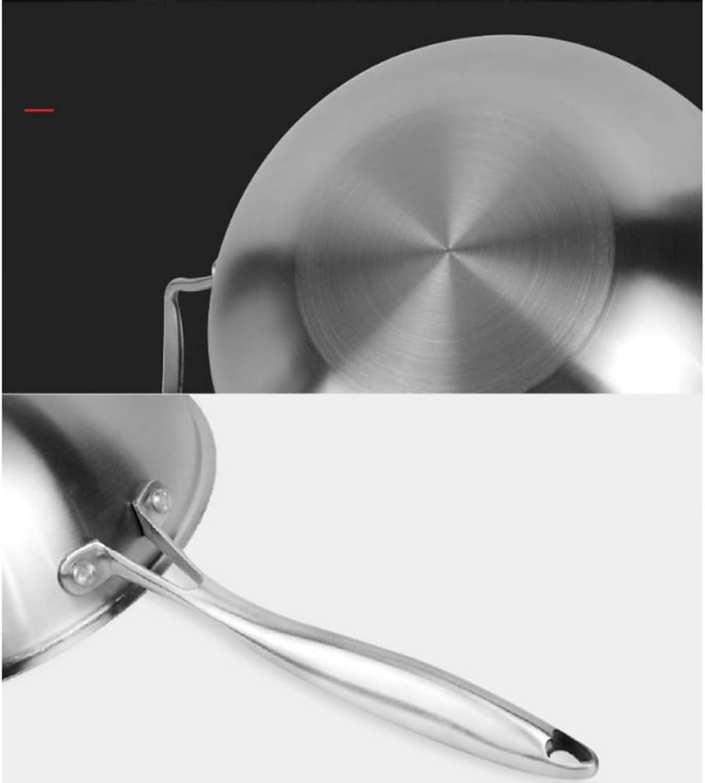 Stainless Steel Frying Pan Without Coating Non-Stick Pan Pan Cooker Universal Pancake Pan,