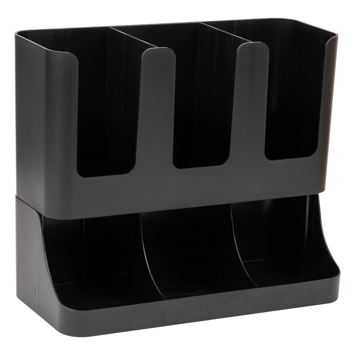 UDSKNV[KSL Multi-Purpose Storage Box, Disposable Paper Cup Holder, Multi-Functional Storage Box, Coffee Shop Straw Storage Box Black
