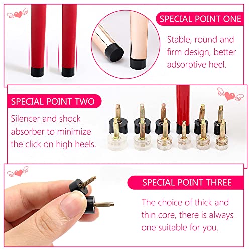 Image of SooGree 12 Pairs R-Shaped Heel Caps Cover Protectors Tips Replacement Kits Dowels for High Heel Shoes